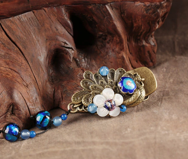 家佳樂(lè)文學(xué)古典孔雀發(fā)夾復(fù)古鴨嘴夾頭飾