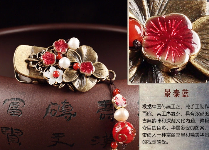 古典家佳樂文學(xué)發(fā)夾琉璃吊墜頭飾