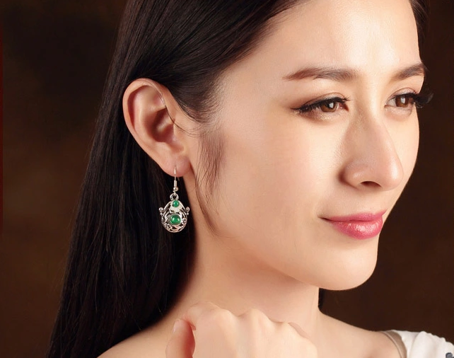 清新花朵耳墜復(fù)古家佳樂文學(xué)耳環(huán)首飾