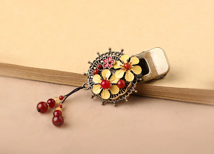 復(fù)古個性黃色花朵頭飾發(fā)夾