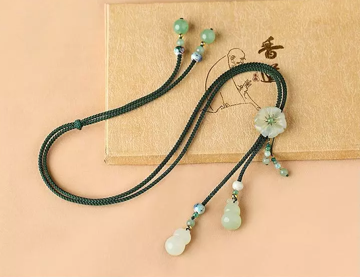 岫玉葫蘆吊墜簡約民族風項鏈首飾