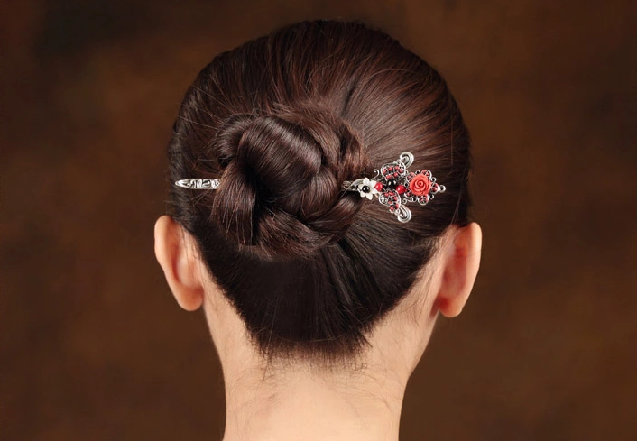 家佳樂文學(xué)古典花朵盤發(fā)簪子頭飾
