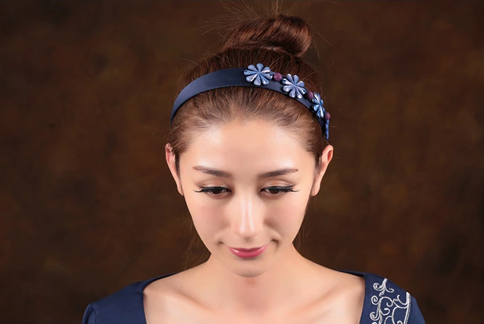 格?；ㄩ_中式發(fā)箍家佳樂文學(xué)藍色清新頭飾