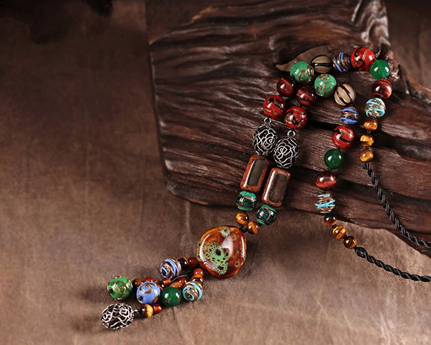 流光溢彩時尚民族風毛衣鏈項鏈首飾