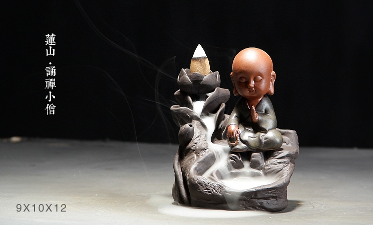 四款創(chuàng)意檀香爐，蓮山小和尚熏香爐