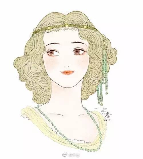 獨(dú)特中國(guó)美，最美插畫，膚如凝脂珠圓玉潤(rùn)民國(guó)