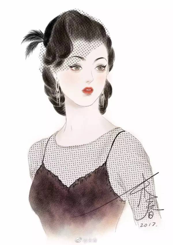 獨(dú)特中國(guó)美，最美插畫，膚如凝脂珠圓玉潤(rùn)民國(guó)