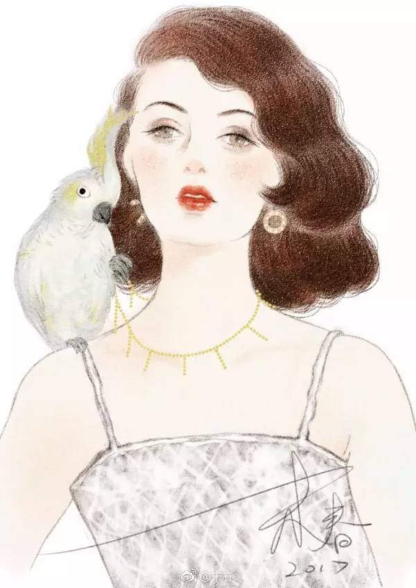 獨(dú)特中國(guó)美，最美插畫，膚如凝脂珠圓玉潤(rùn)民國(guó)