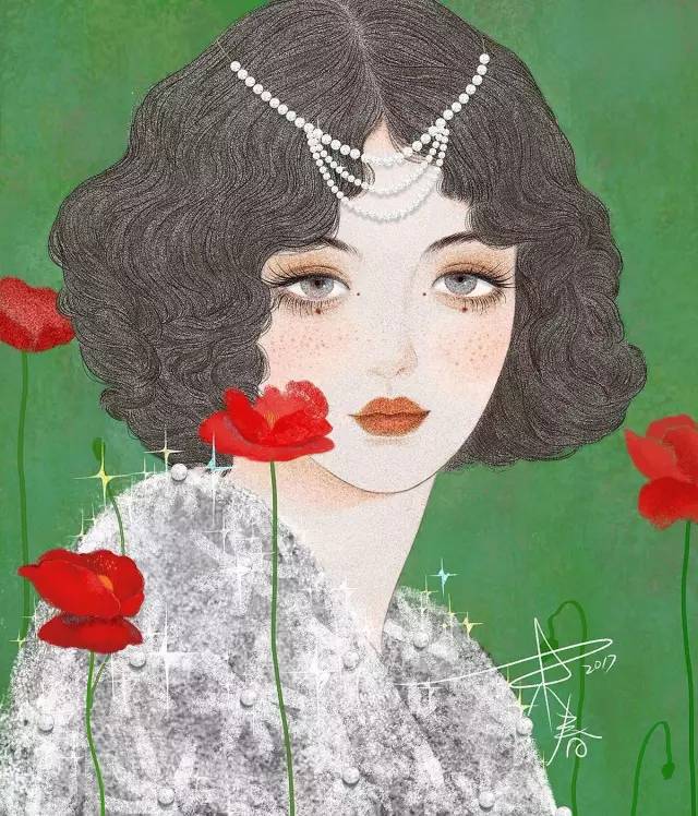 獨(dú)特中國(guó)美，最美插畫，膚如凝脂珠圓玉潤(rùn)民國(guó)