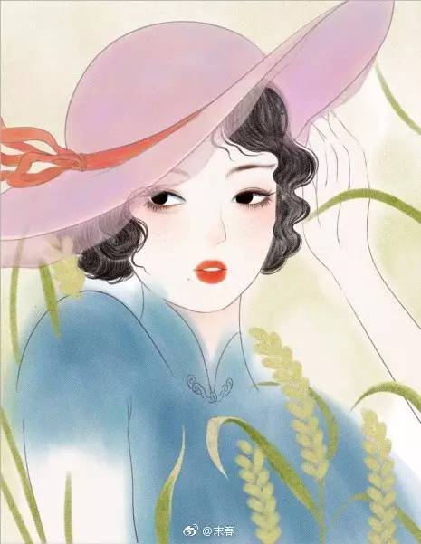 獨(dú)特中國美，最美插畫，膚如凝脂珠圓玉潤民國