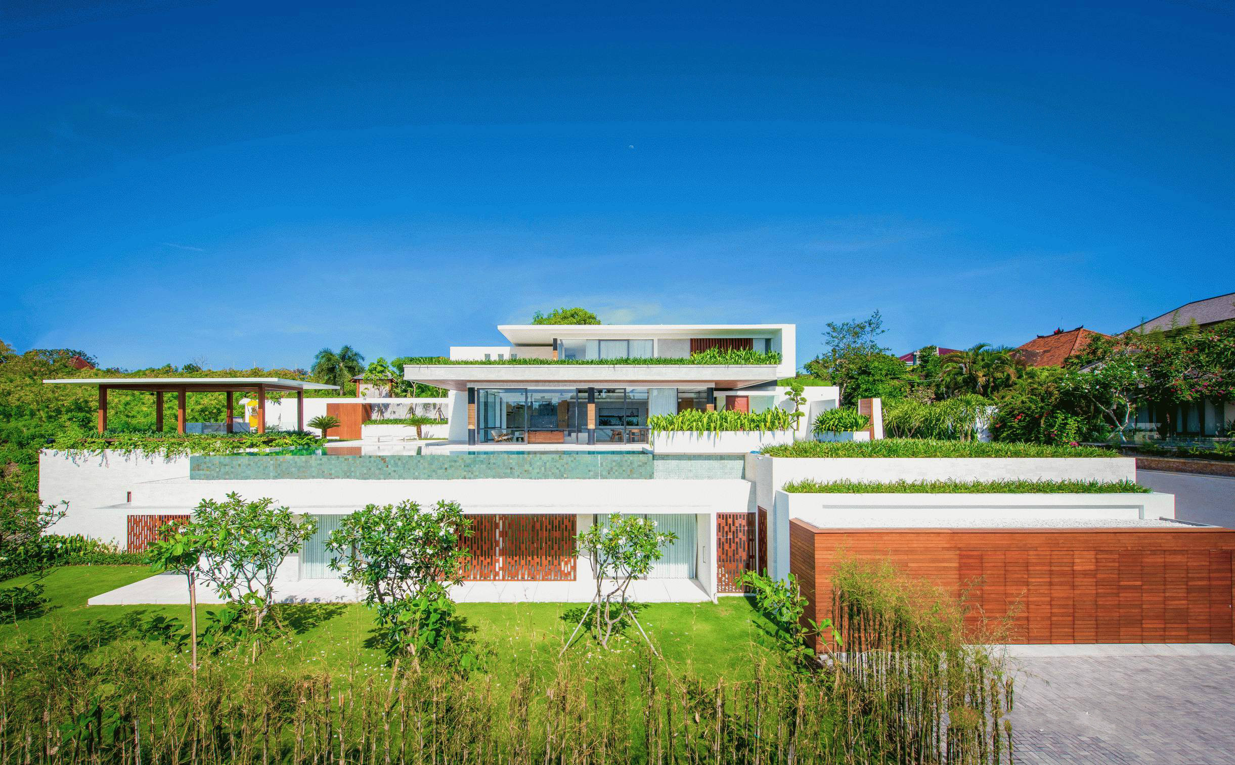 印度臨海別墅設計 新中式建筑中的木與石