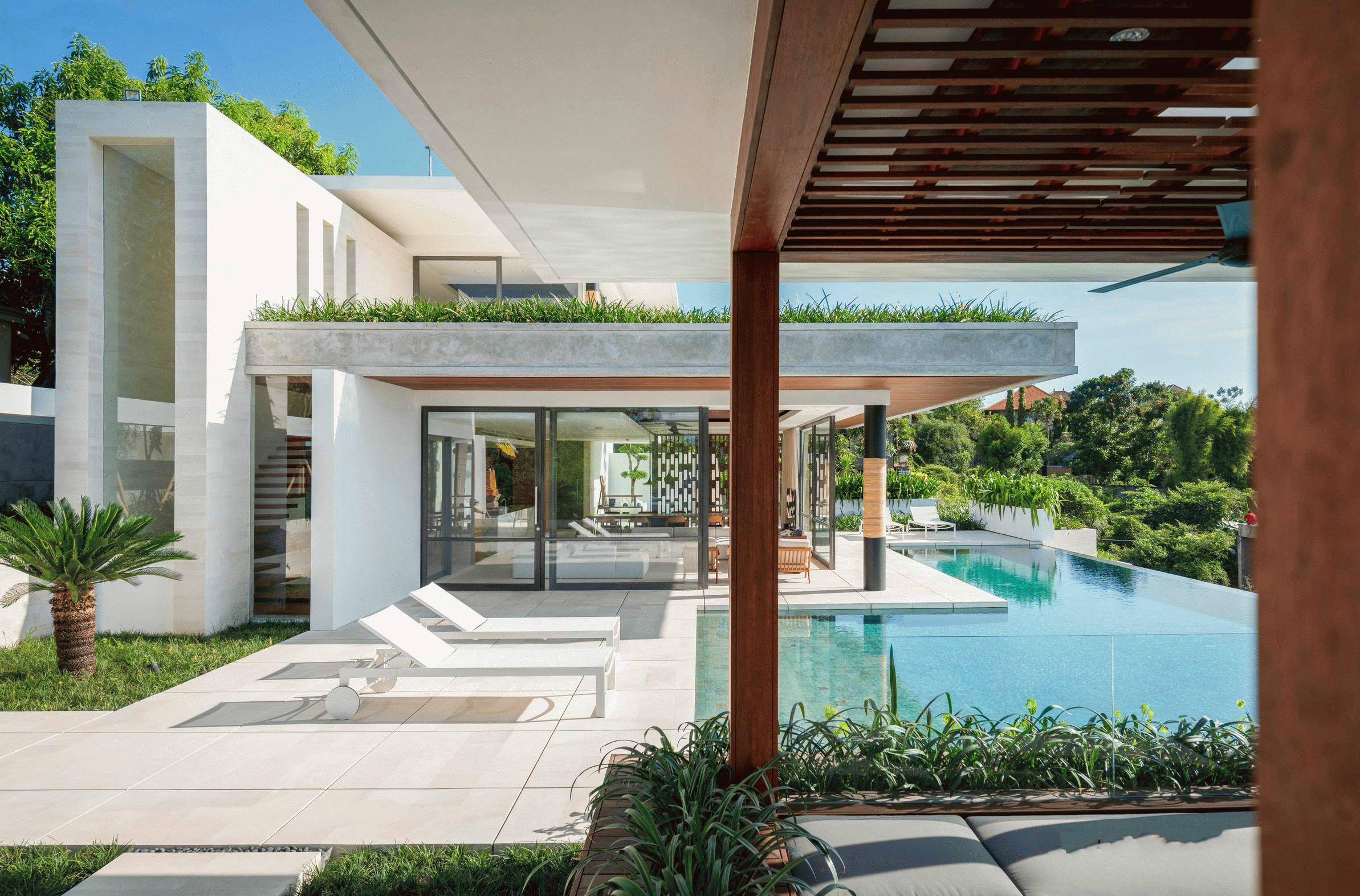 印度臨海別墅設計 新中式建筑中的木與石