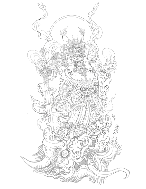 萬應(yīng)之神鐘馗鎮(zhèn)宅賜福的圣君年畫設(shè)計(jì)