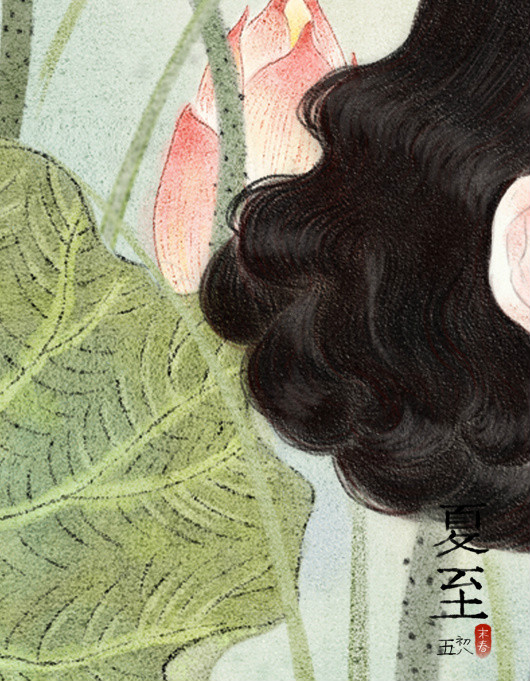 超細致的民國美女手繪插畫