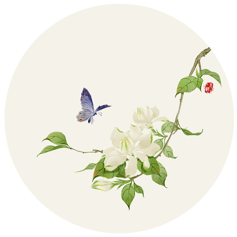 唯美花卉插畫圖片