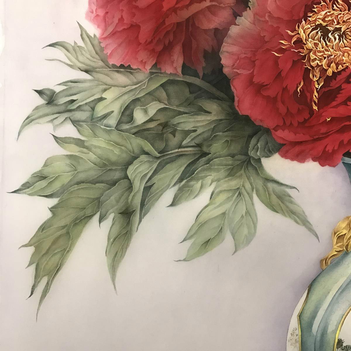 超細膩的牡丹花國畫