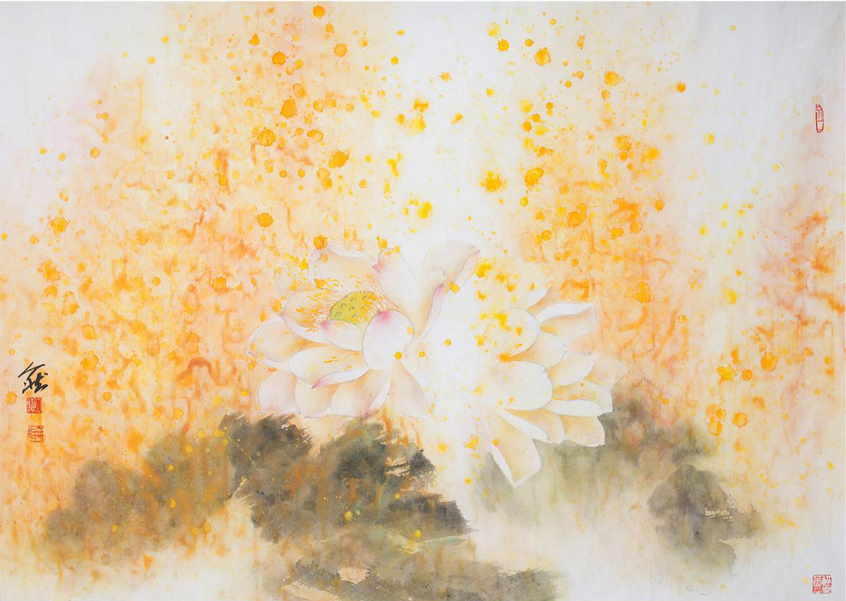 唯美荷花國畫藝術(shù)欣賞