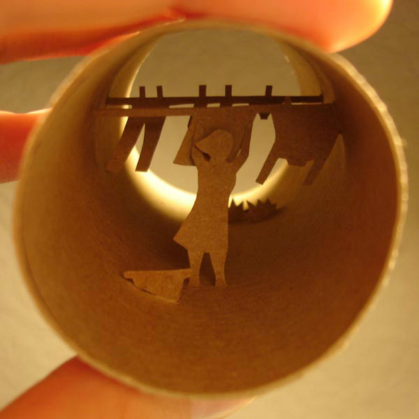 剪紙藝術(shù)，紙杯里的時(shí)光