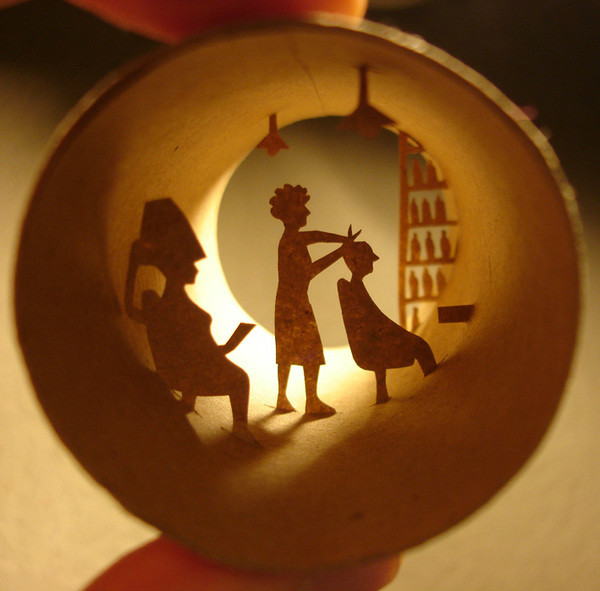 剪紙藝術，紙杯里的時光