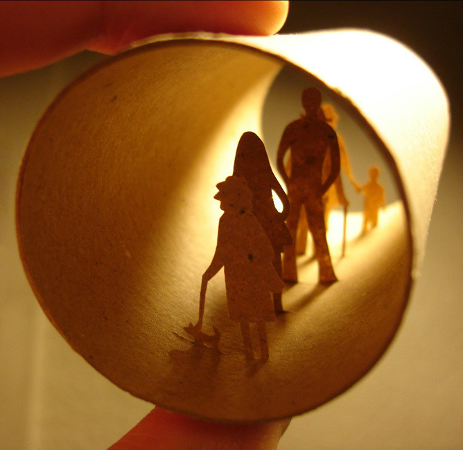 剪紙藝術，紙杯里的時光