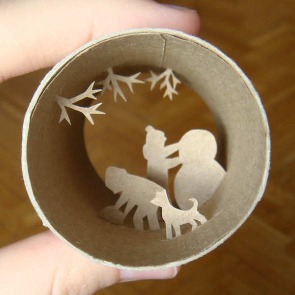 剪紙藝術(shù)，紙杯里的時光