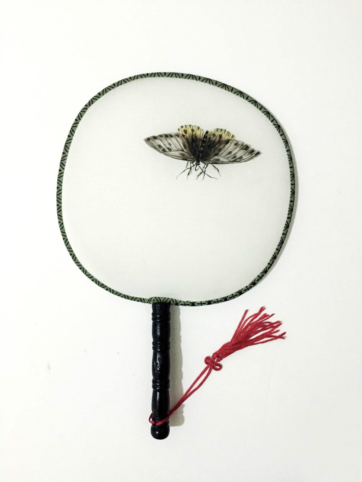 古風手繪草蟲系列絲綢團扇