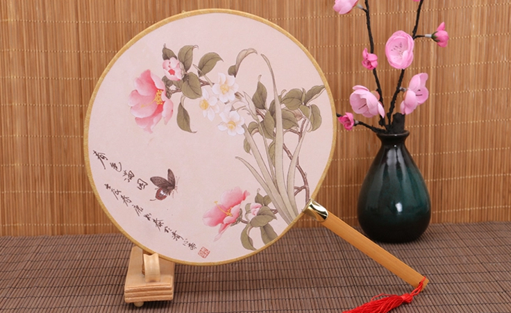 古風(fēng)系列圖案的家佳樂文學(xué)復(fù)古團(tuán)扇
