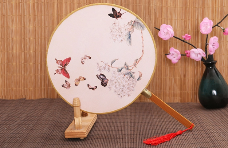 古風(fēng)系列圖案的家佳樂文學(xué)復(fù)古團扇