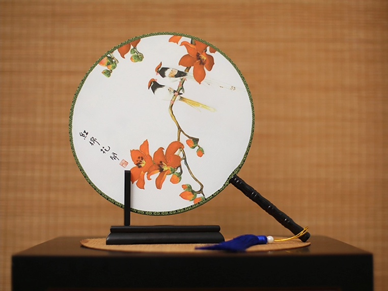 古風(fēng)古畫(huà)圖案系列雙面團(tuán)扇