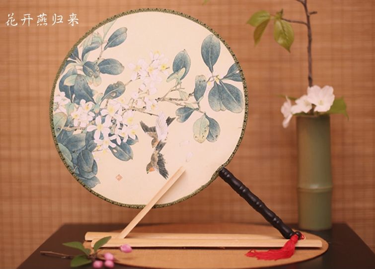 古風(fēng)古畫(huà)圖案系列雙面團(tuán)扇