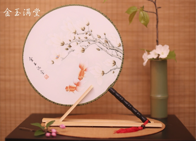 古風古畫圖案系列雙面團扇