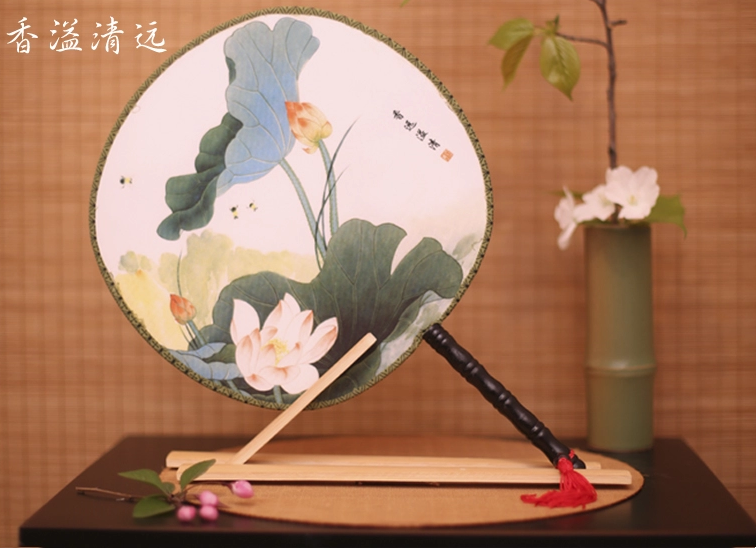 古風古畫圖案系列雙面團扇