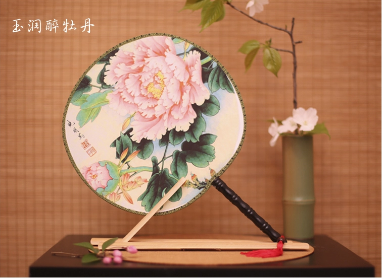 古風古畫圖案系列雙面團扇