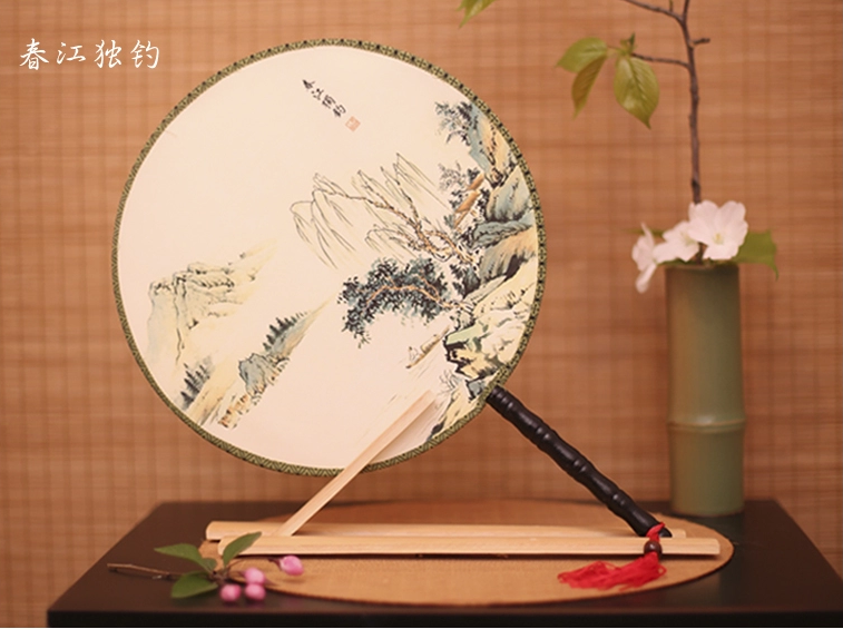 古風(fēng)古畫圖案系列雙面團(tuán)扇