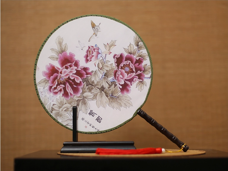 古風(fēng)古畫圖案系列雙面團(tuán)扇
