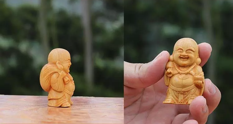 一組迷你可愛(ài)的手把件木雕工藝品