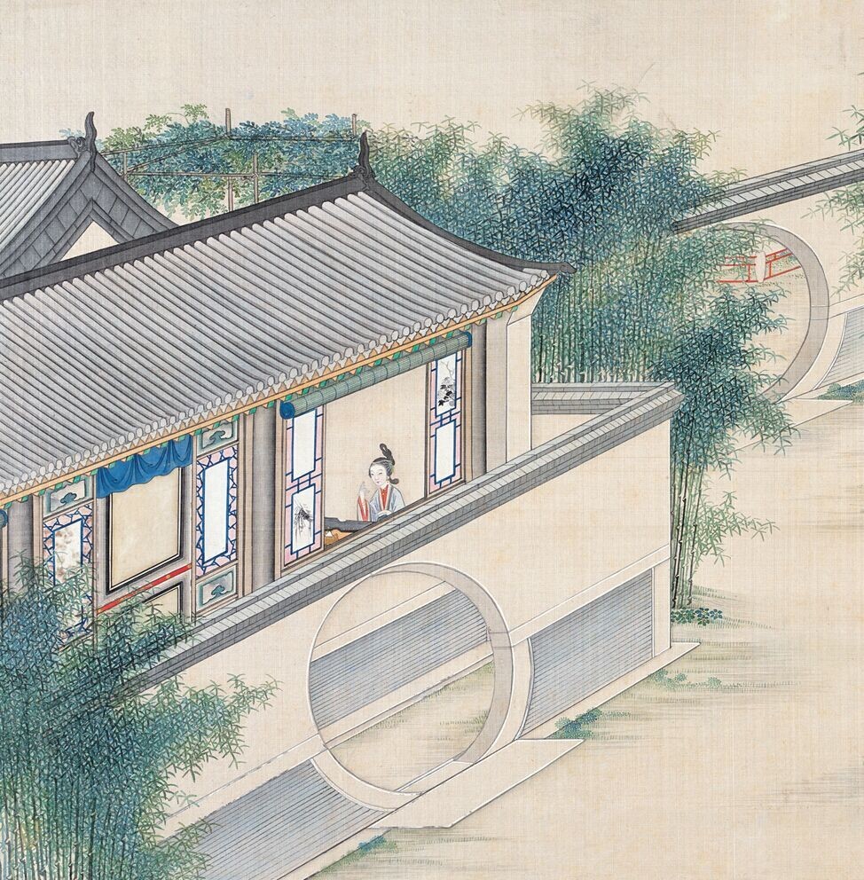 庭院深深，佳人依在