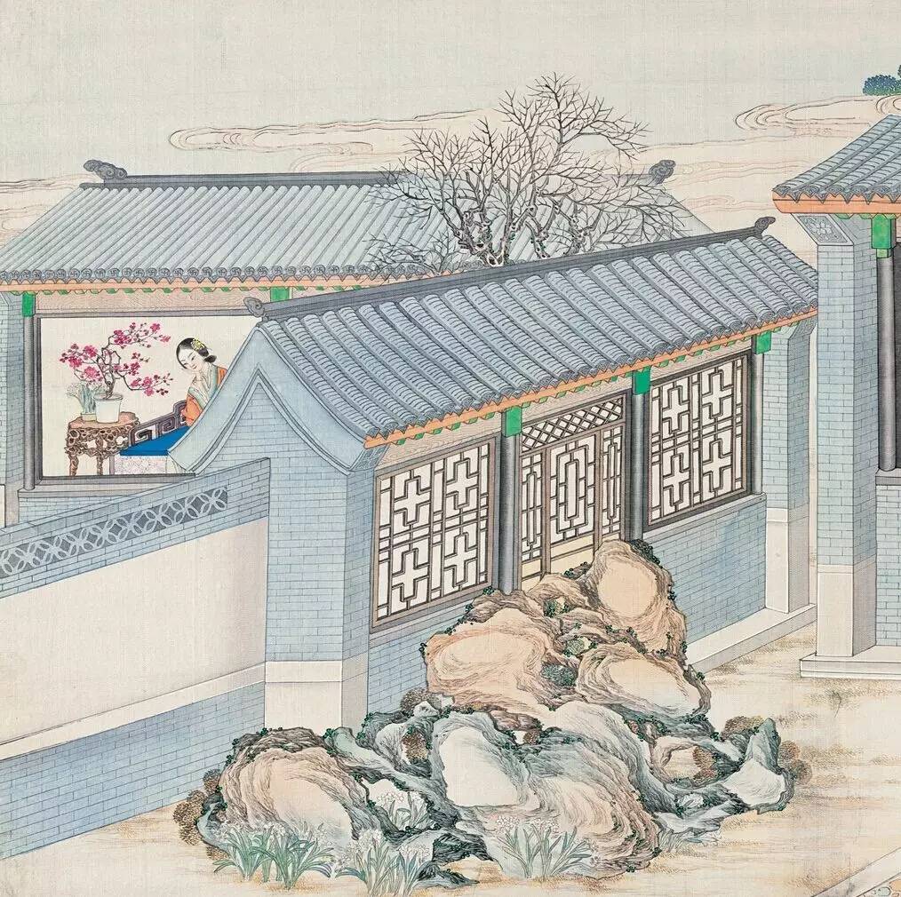 庭院深深，佳人依在