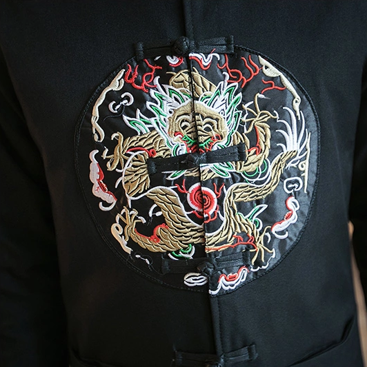 龍紋刺繡家佳樂文學唐裝