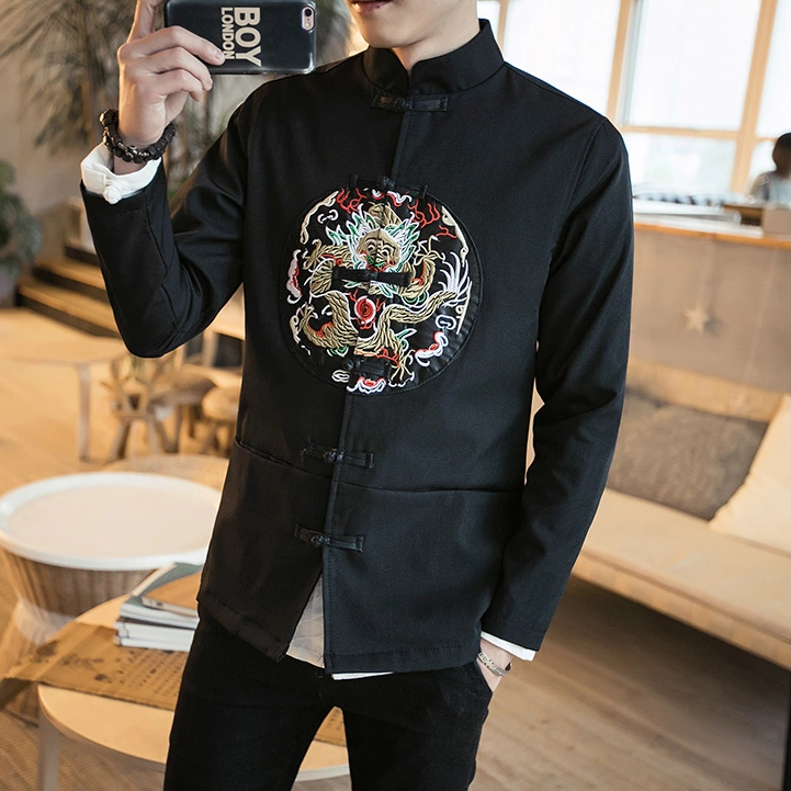 龍紋刺繡家佳樂文學(xué)唐裝