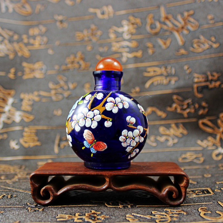 古典特色手工工藝外畫(huà)花鳥(niǎo)鼻煙壺圖片