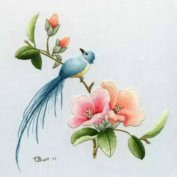 美的讓人無(wú)法呼吸，唯美刺繡圖案圖片