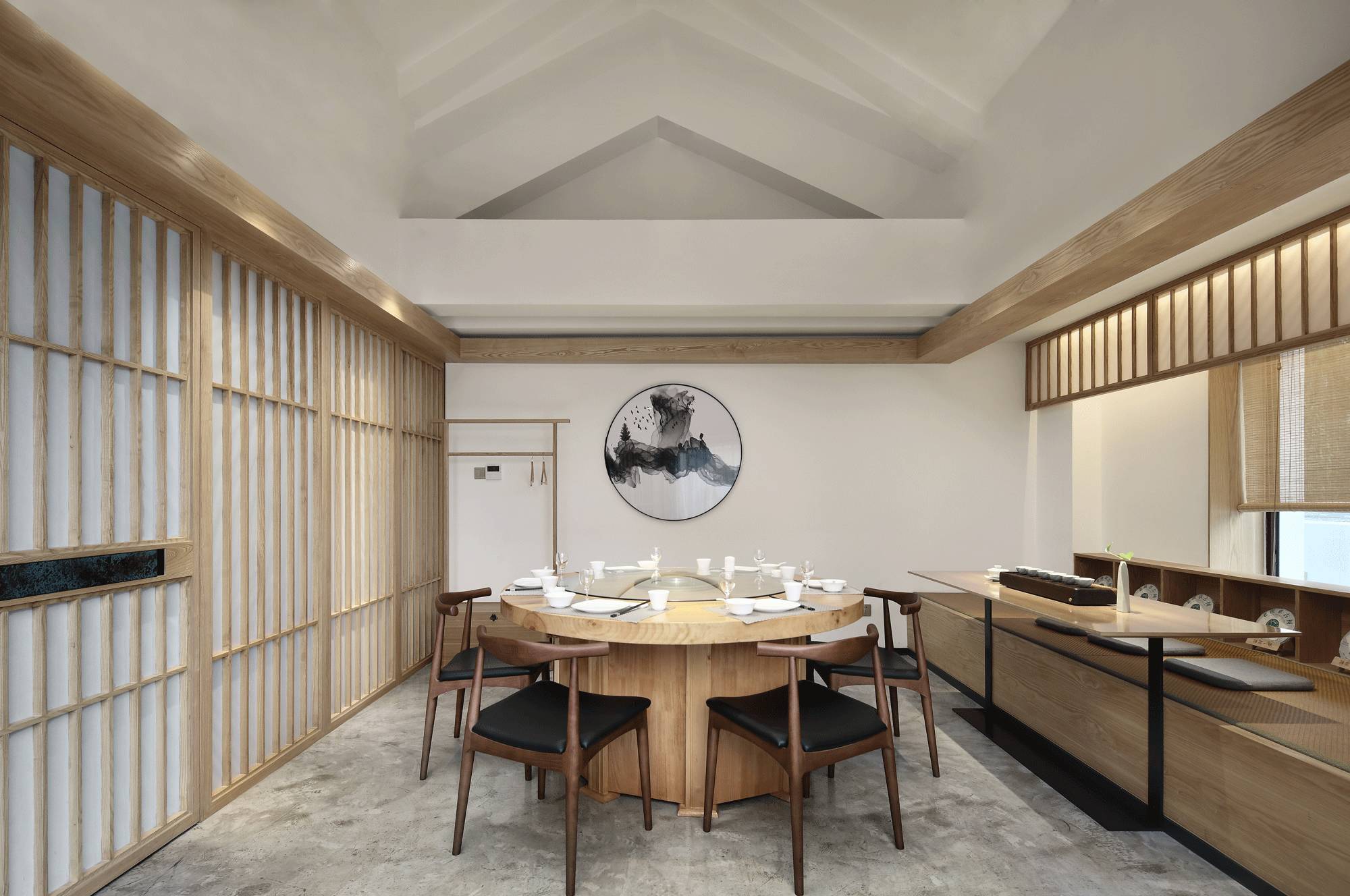 樸素安靜的禪意原木空間，中式裝修造景藝術(shù)