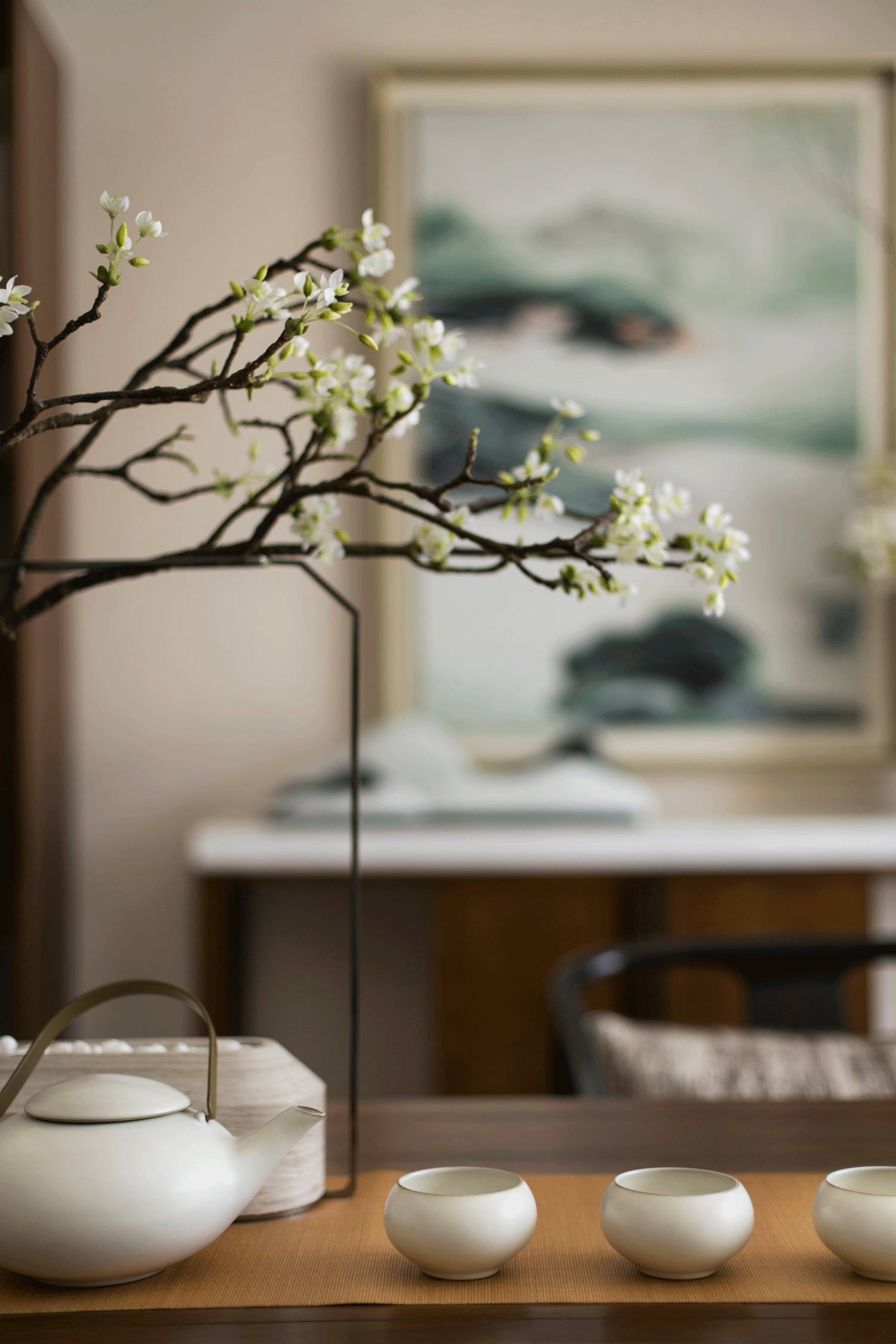 茶·時(shí)光的故事，290㎡典雅新中式裝修設(shè)計(jì)