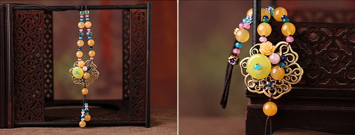 黃色毛衣鏈復(fù)古民族風(fēng)項鏈