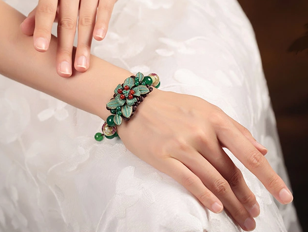 復(fù)古家佳樂文學(xué)琉璃瑪瑙手工編織手串手鏈