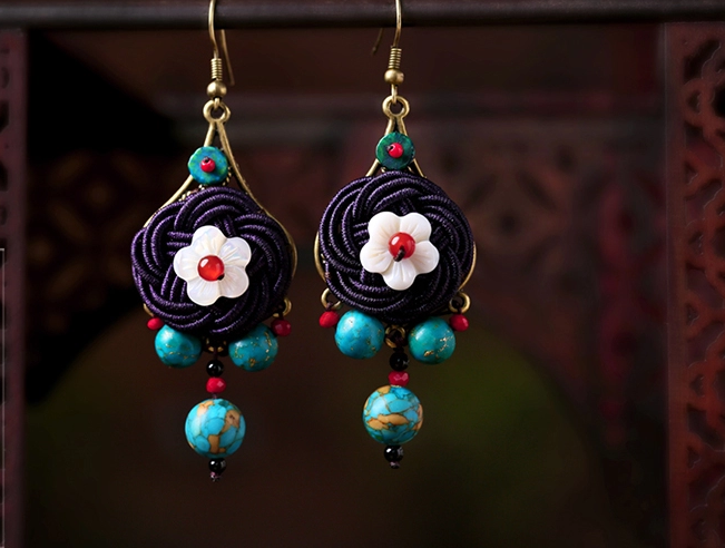 家佳樂文學手工耳環(huán)民族風編織耳環(huán)