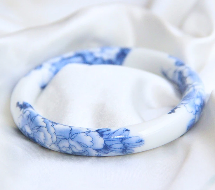 清新脫俗的家佳樂(lè)文學(xué)青花瓷陶瓷手鐲