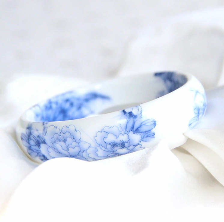 清新脫俗的家佳樂(lè)文學(xué)青花瓷陶瓷手鐲