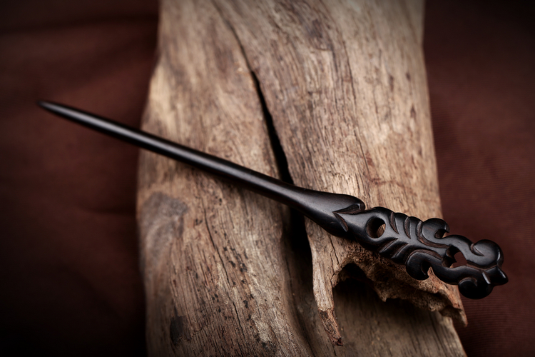 手工復古典家佳樂文學黑檀木發(fā)簪木質簪子